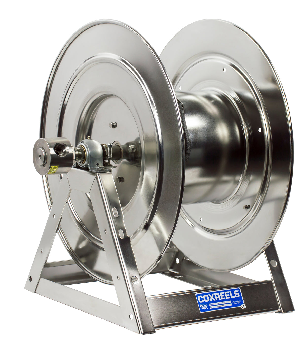 1175-6-200-SS by Coxreels | 1175-SS Series | 3,000 PSI Hand Crank Hose Reel | 1" Hose ID, 1" FNPT Inlet | Stainless Steel | 200ft Capacity, Hose Not Included