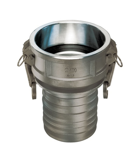 SS-C500 by Kuriyama | SS-C Series | Part C | Cam & Groove Fitting | 5" Coupler x 5" Hose Barb | 316 Stainless Steel