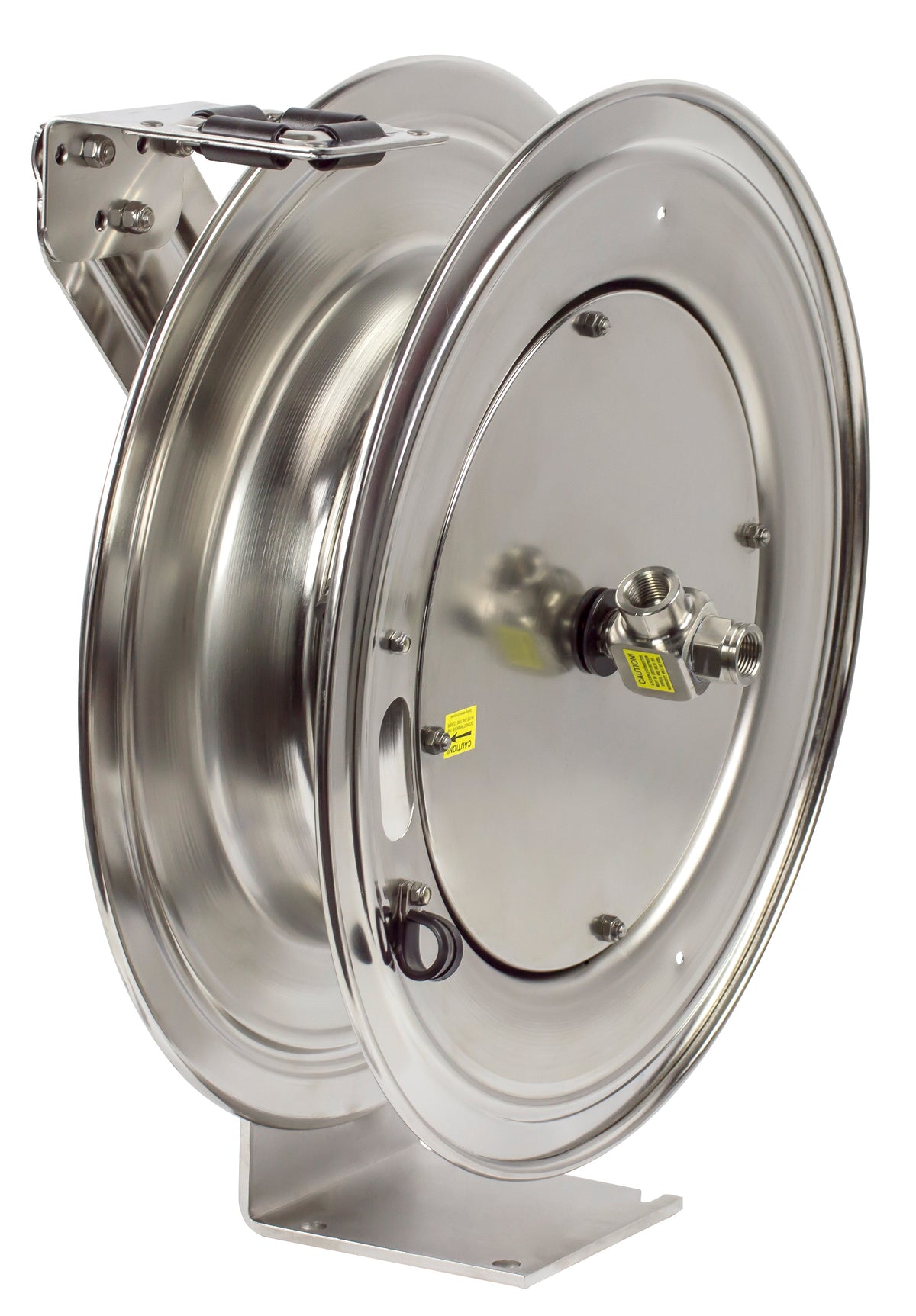 MPL-N-350-SS by Coxreels | MP-SS Series | 3,000 PSI Spring Driven Hose Reel | 3/8" Hose ID, 3/8" FNPT Inlet | Stainless Steel | 50ft Capacity, Hose Not Included