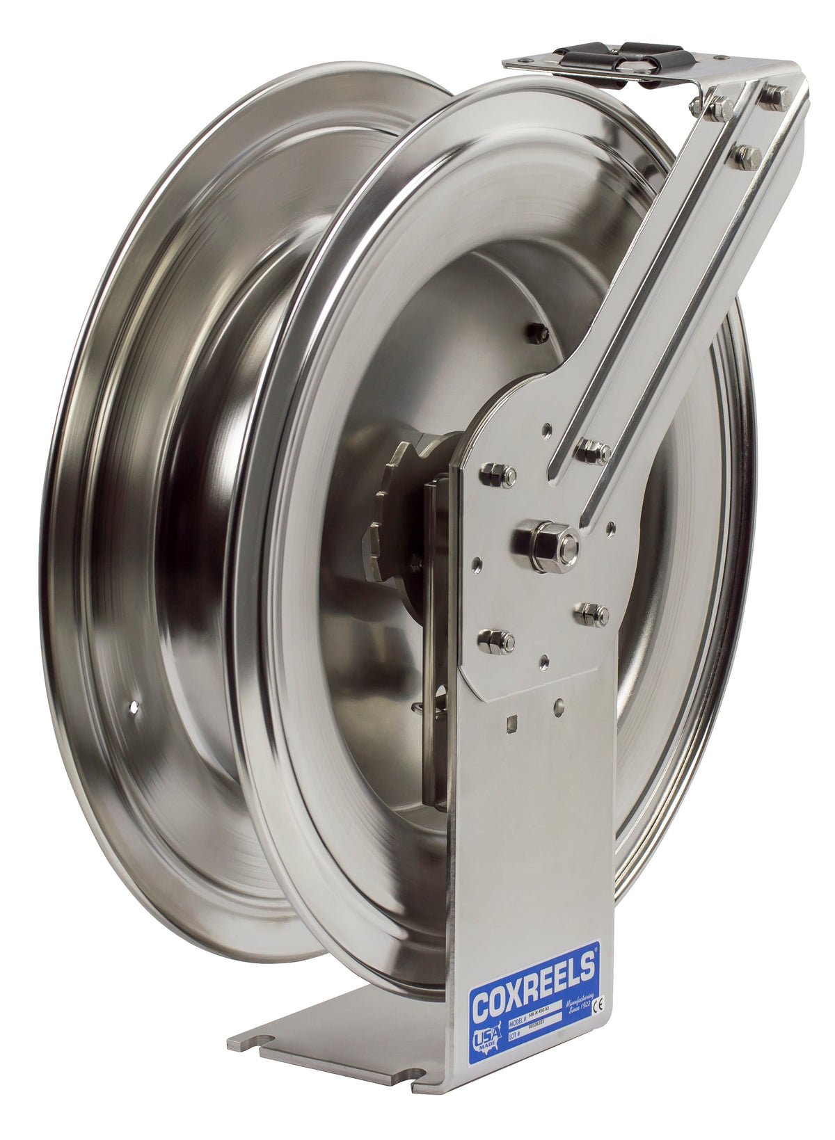 SHL-N-525-SS by Coxreels | SH-SS Series | 300 PSI Spring Driven Hose Reel | 3/4" Hose ID, 3/4" FNPT Inlet | Stainless Steel | 25ft Capacity, Hose Not Included