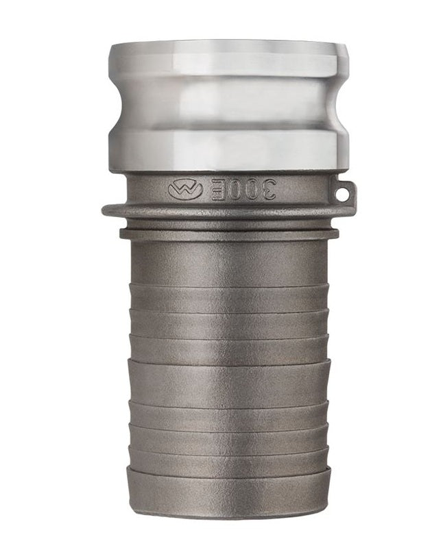 SS304-E050 by Kuriyama | SS304-E Series | Part E | Cam & Groove Fitting | 1/2" Adapter x 1/2" Hose Barb | 304 Stainless Steel