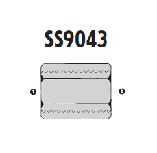 SS9043-06-06 by AdaptAll | -06 Female BSP x -06 Female BSP | Solid Adapter | Stainless Steel
