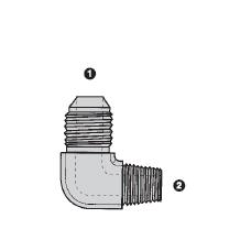 SS9063-04-04 by AdaptAll | -04 Male JIC x -04 Male BSPT | 90° Elbow | Stainless Steel