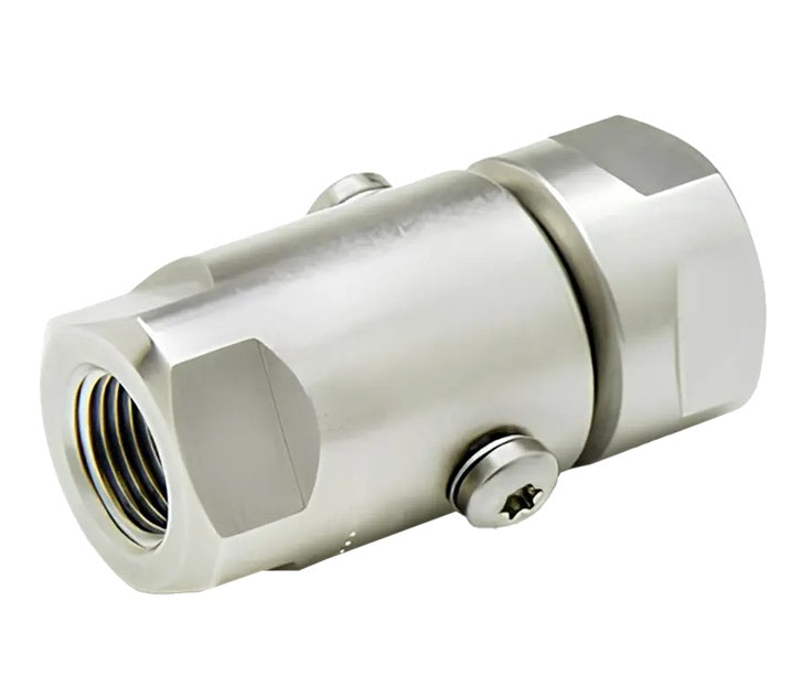 SS8HPFP50XFP50-Ni-AL by Super Swivel | 2124-Ni-AL | High Pressure | 1/2-14 Female Pipe NPTF x 1/2-14 Female Pipe NPTF | 0.437" Through Hole | Straight | Electroless Nickel | AFLAS Seal