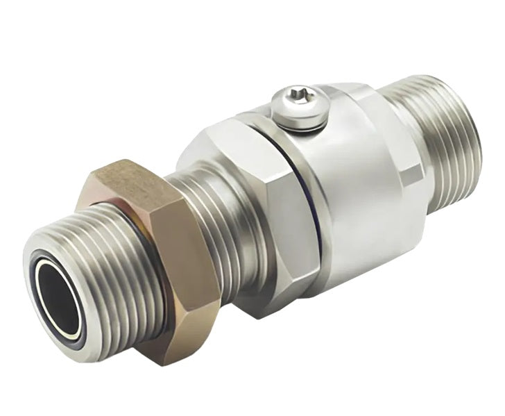 SS20MFSB20XMFS20-NI-ETP by Super Swivel | 2655-NI-ETP | 1-11/16-12 Male Face Seal Bulkhead MFSB x 1-11/16-12 Male Face Seal MFS | 1.024" Through Hole | Straight | Electroless Nickel | Extreme Viton® Seal