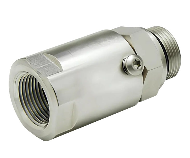 SS4MO6XFP25-Ni-V by Super Swivel | 1403-Ni-V | 9/16-18 Male O-Ring ORB x 1/4-18 Female Pipe NPTF | 0.250" Through Hole | Straight | Electroless Nickel | Viton Seal