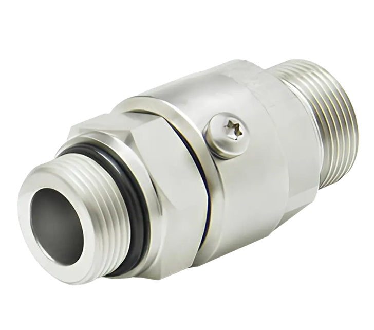 SS16MO16XMFS16-NI-AL by Super Swivel | 2544-NI-AL | 1-5/16-12 Male O-Ring ORB x 1-7/16-12 Male Face Seal MFS | 0.811" Through Hole | Straight | Electroless Nickel | AFLAS Seal