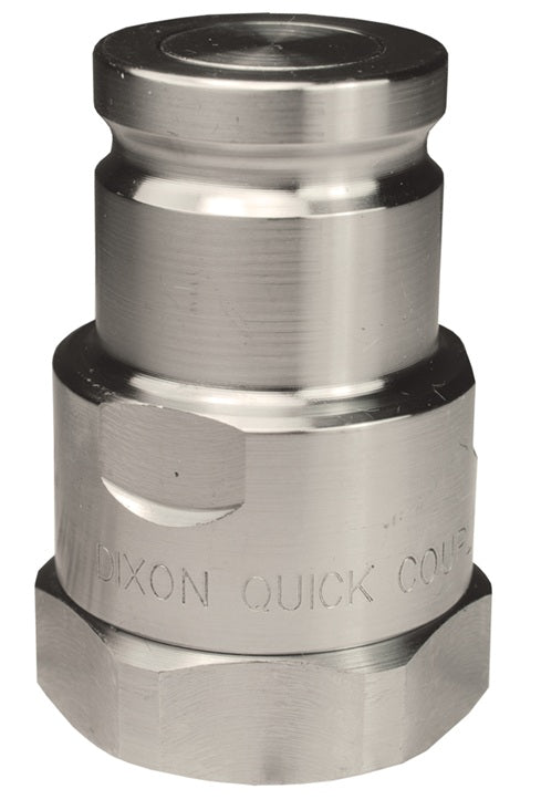 ST8F10-SS by Dixon Valve | Hydraulic Quick Disconnect Coupling | ST-Series | 1-1/4" Female NPTF x 1" Heavy-Duty Flushface | Plug | 316 Stainless Steel