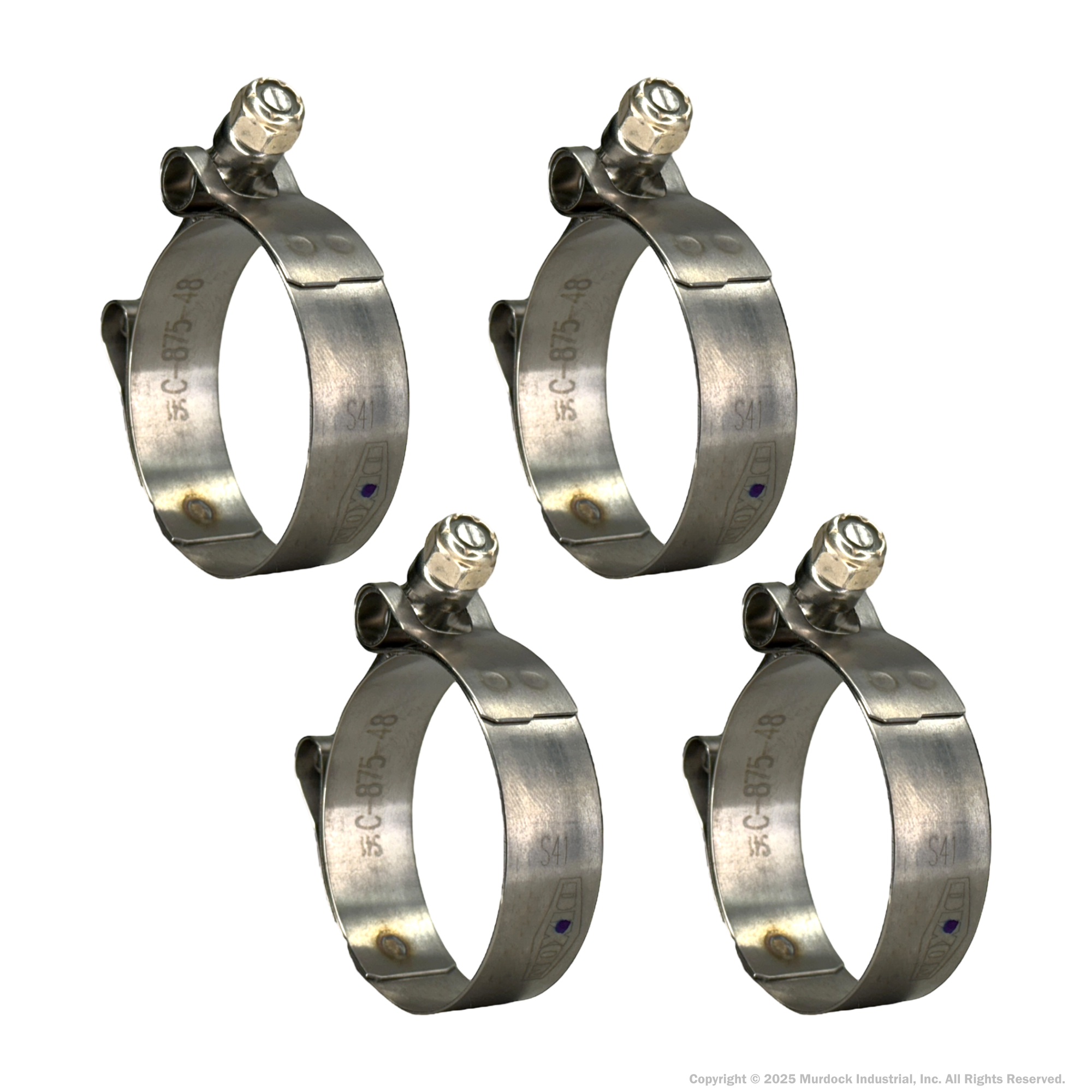 STBC250 by Dixon Valve | Style STBC | T-Bolt Clamp | 3/4" Band Width | Hose OD Range: from 2.31" to 2.62" | 300 Stainless Steel Band & Bolt
