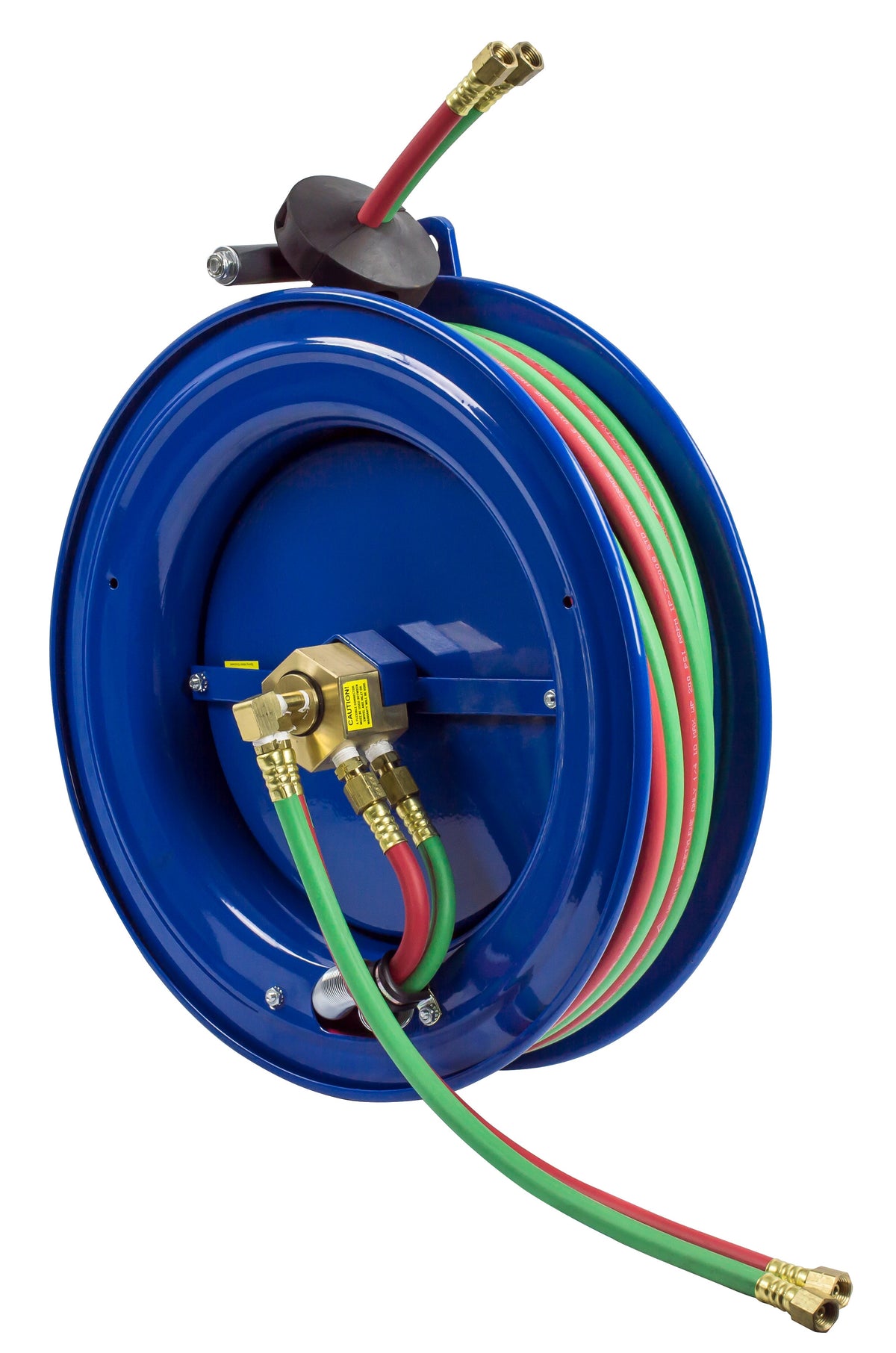 SL17W-150 by Coxreels | SW Series | 200 PSI Dual Hose Left Side Mount Spring Driven Hose Reel for Oxy-Acetylene Welding | 1/4" Hose ID, 1/4" FNPT Inlet x 1/4" MNPT Hose End | Steel | 50ft EPDM Hose Included