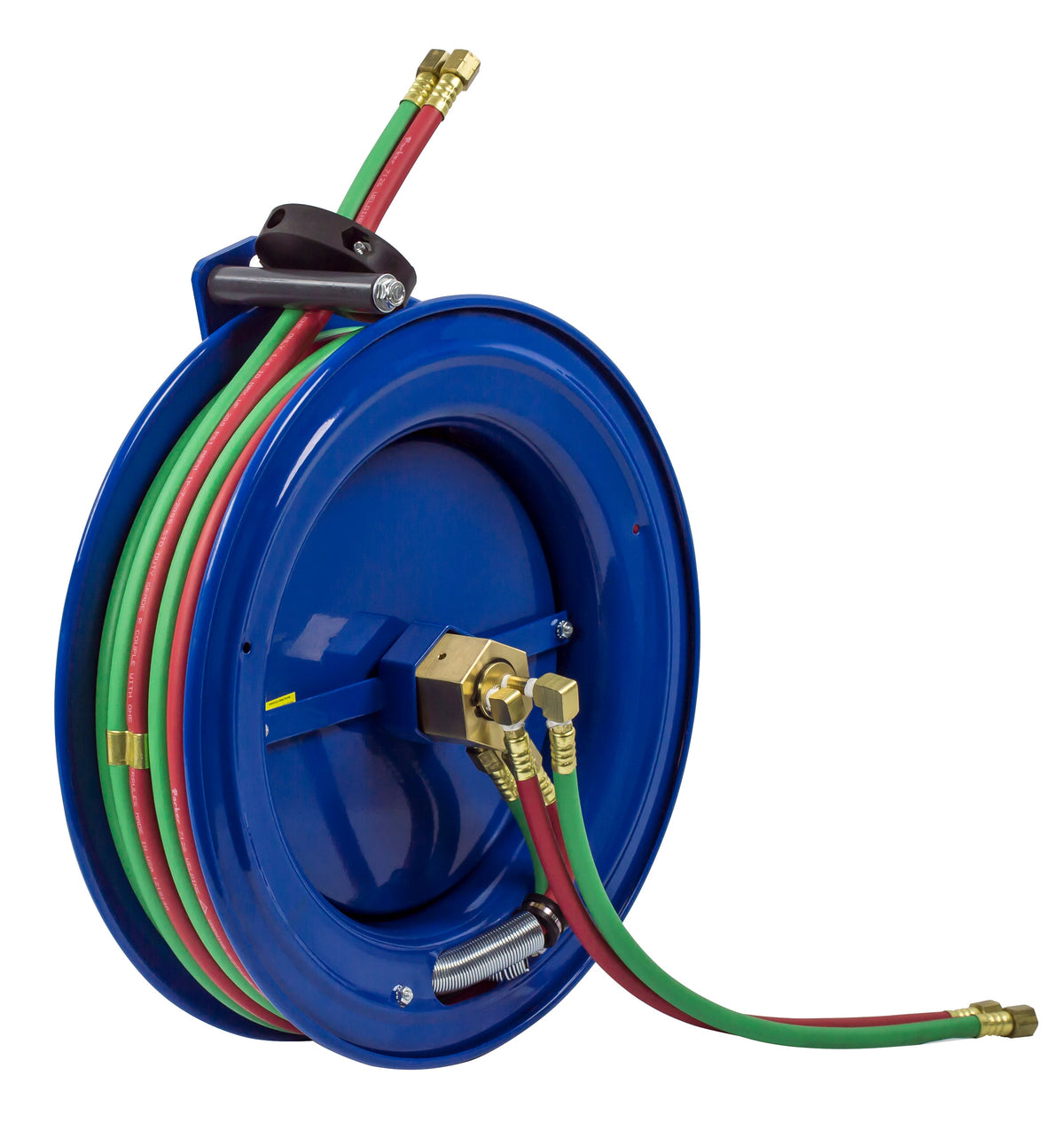SL17W-150 by Coxreels | SW Series | 200 PSI Dual Hose Left Side Mount Spring Driven Hose Reel for Oxy-Acetylene Welding | 1/4" Hose ID, 1/4" FNPT Inlet x 1/4" MNPT Hose End | Steel | 50ft EPDM Hose Included