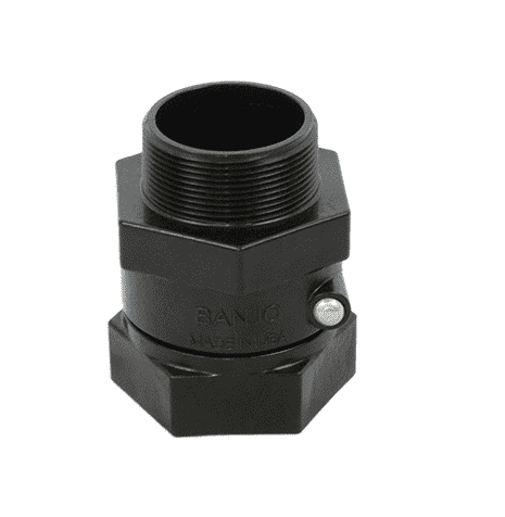 SW150 by Banjo | Pipe Fitting for Swivels | 1-1/2" Male NPT x 1-1/2" Female NPT Swivel | 300 PSI | Polypropylene