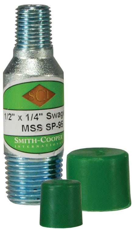 SW80-200125 by Dixon Valve | Threaded Concentric Reducer Nipple | Schedule 80 | 2" Male NPT x 1-1/4" Male NPT | 6.5" Length | Zinc Plated