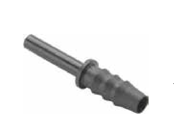322PLPSP-4-3 by Parker | Prestolok PLP Composite Push-to-Connect Fittings | Plug-In Fittings | 1/4" OD 1 | 3/16" ID 2 | N/A Barb | Barbed Connector | 1.65" Length (L) | Straight | Nickel-Plated Brass | Pack of 10