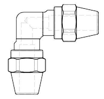 265AB-8 by Parker | Air Brake - AB Fittings | Union | 1/2" Tube Size x 11/16" Thread | 90° Elbow | Brass | Pack of 10