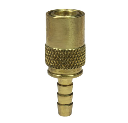 6-308 by Coilhose | Moldflow™ Series Hose Barb Coupler | Non-Valved | 3/8" Body Size | 1/2" Hose ID | Straight | Brass