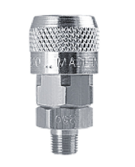B-2OM2-S Breco by Foster | Quick Disconnect | O Series | 1/4" ARO Interchange Socket | 1/4" Male NPT Thread | Straight | Steel