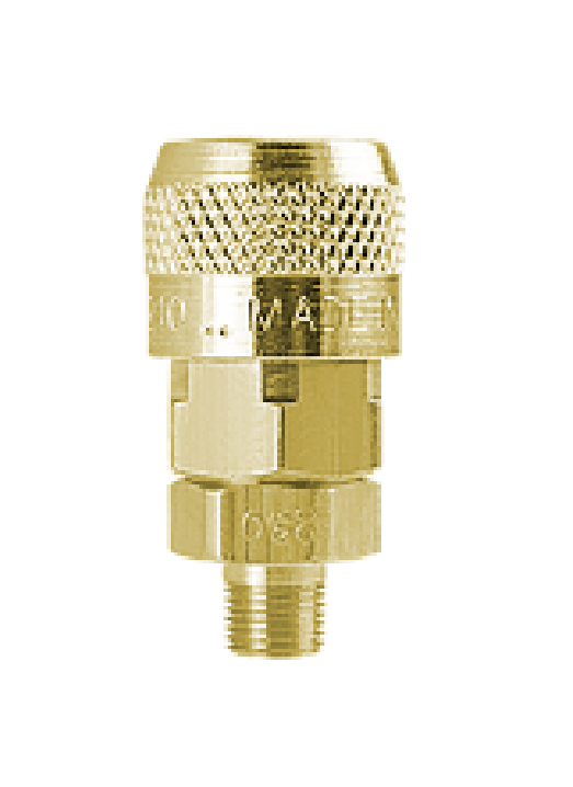 B-2OM3-B Breco by Foster | Quick Disconnect | O Series | 1/4" ARO Interchange Socket | 3/8" Male NPT Thread | Straight | Brass