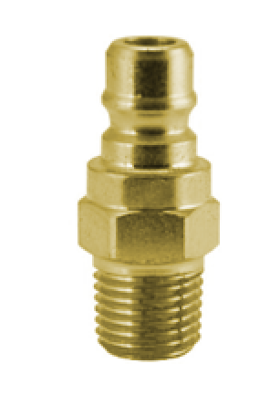 B-PHN4-4M-B Breco by Foster | FIH Series | Quick Disconnect w/ Unvalved Plug | 1/4" Plug x 1/4" Male NPT Thread | Brass