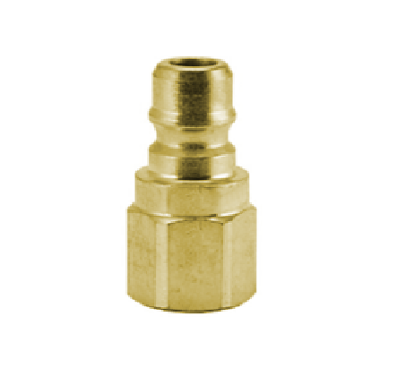 B-PHN4-4F-B Breco by Foster | FIH Series | Quick Disconnect w/ Unvalved Plug | 1/4" Plug x 1/4" Female NPT Thread | Brass