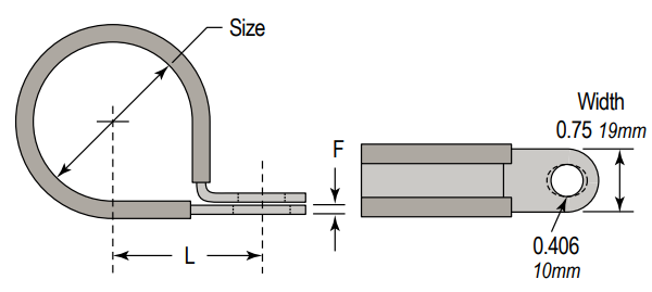 SPW-04 by Foster | Loop Clamp w/ EPDM Cushion | Clamp Diamter: 1/4" | Plated Steel