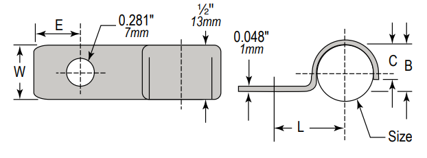 HSN-08 by Foster | Loop Clamp | Clamp Diameter: 1/2" | Stainless Steel