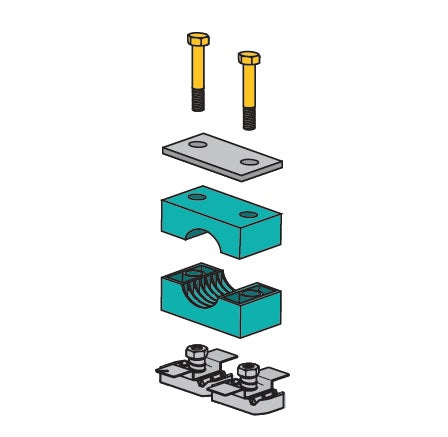 S3016Z-SS by ZSi-Foster | Strut Mount Beta Clamp | Standard Series | For 1" Tube | Polypropylene/304 Stainless Steel
