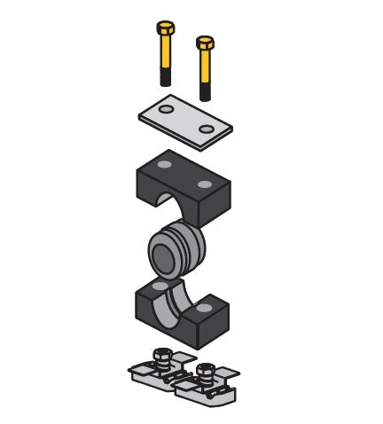 S6016RIZ by ZSi-Foster | Strut Mounted Beta Clamp | Standard Series with Rubber Insert | For 1" Tube | Polypropylene/Steel
