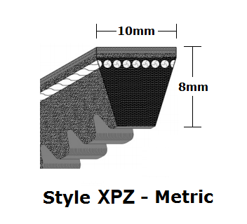 XPZ825 by Bestorq | Cogged Metric Wrapped V-Belt | XPZ Section | 838mm O.C. | Replaces: SPZX825