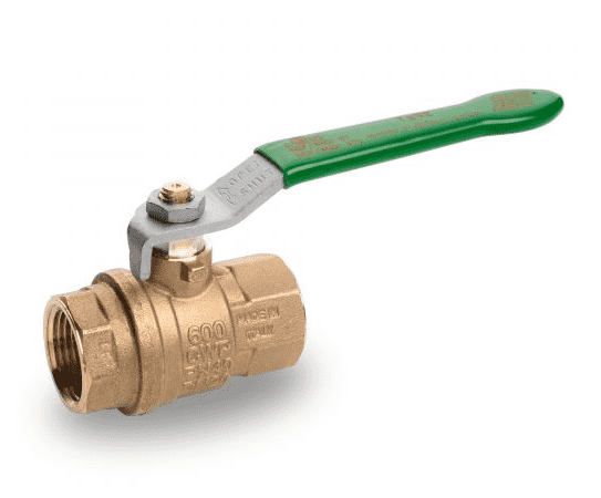 T292H41 by RuB Inc. | PURI-T Series Drinking Water Ball Valve | 1-1/2" Female NPT x 1-1/2" Female NPT | with Green Steel Handle | Brass | Pack of 6