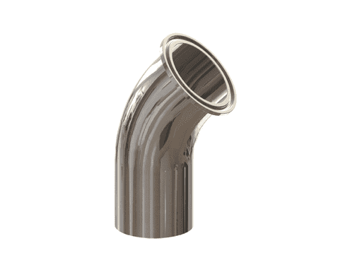 T2KM-200PM Dixon Valve 2" 316L Stainless Steel High Purity BioPharm 45 deg. Clamp x Weld Elbow with a PM finish - SF4