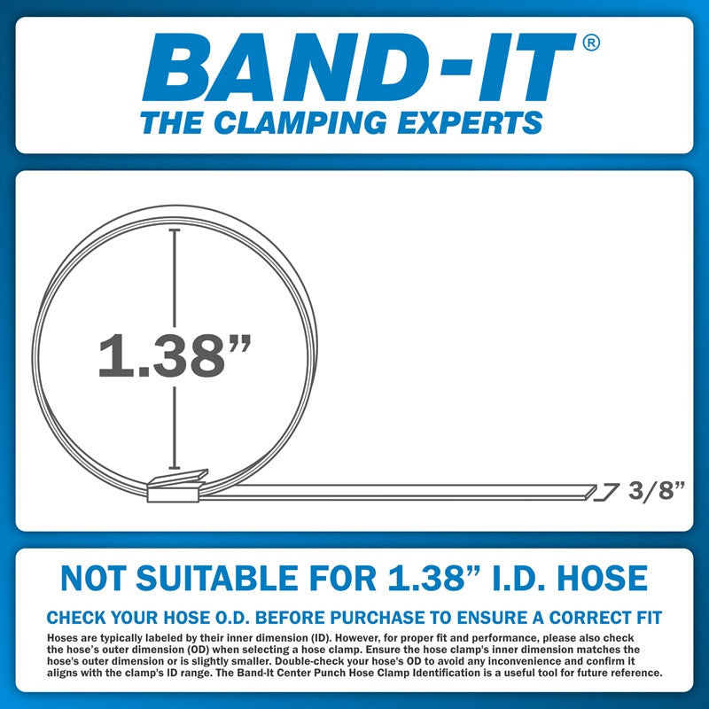 T30069-CP3119-20 by Band-It | Center Punch Clamps & Installation Tool Kit | 1.375" ID | 3/8" Width | 0.025" Thickness | Galvanized Carbon Steel | 20/Box