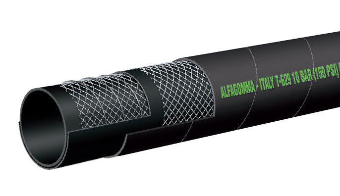T629AA200X100 Alfagomma by Kuriyama | T629AA Series | Biofuel Petroleum Suction & Discharge Hose | 2" ID | 2.40" OD | 150 PSI | Black | 100ft Length