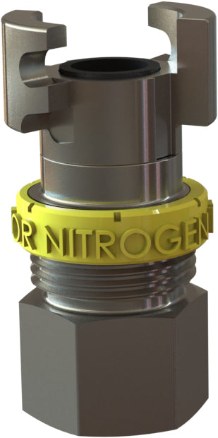 TF-4N by Campbell Fittings | Double-Lock Coupling | for Nitrogen use only & without locking sleeve | 1/2" Female NPT Thread x 1/2" Hose Size | Straight | Plated Steel