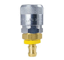TF1714 by ZSi-Foster | Quick Disconnect | TF4 Series | 3/8" Automatic Socket | 3/8" ID | Push-On Hose Stem | Brass/Steel
