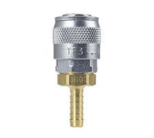 TF3703 by ZSi-Foster | Quick Disconnect | TF Series | 1/4" Automatic Socket | 3/8" ID | Hose Stem | Brass/Steel