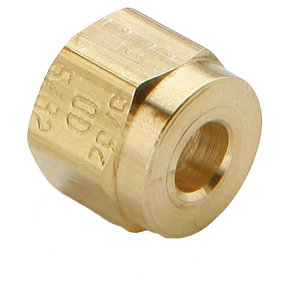 61TF-5/32 by Parker | Transmission Fittings | 5/32" Nut | 3/8" Hex | .32" Length | Brass | Pack of 50