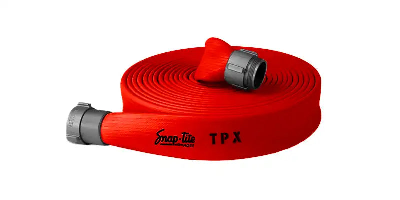 TPX30X25R25N by Snap-Tite | TPX Series | 3-Ply Fire Hose Assembly with Nitrile Liner | 3" Hose I.D. | 2-1/2" Male NH x 2-1/2" Female NH Couplings | 300 PSI | Red | 25ft Length