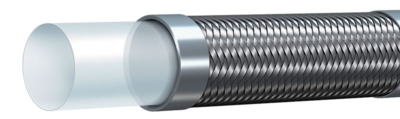 TR14TB-12 Alfagomma by Kuriyama | TR14TB Series | SAE 100R14 | True Bore High Temp Smooth PTFE Stainless Steel Braided Hose | 3/4" ID | 0.87" OD | 1600 PSI