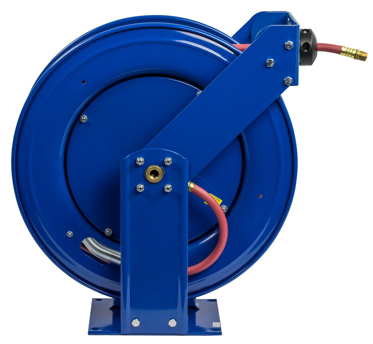 TSH-N-375 by Coxreels | T Series | 300 PSI Spring Driven Hose Reel for Air & Water | 3/8" Hose ID, 3/8" FNPT Inlet x 3/8" MNPT Hose End | Steel | 75ft PVC Hose Included