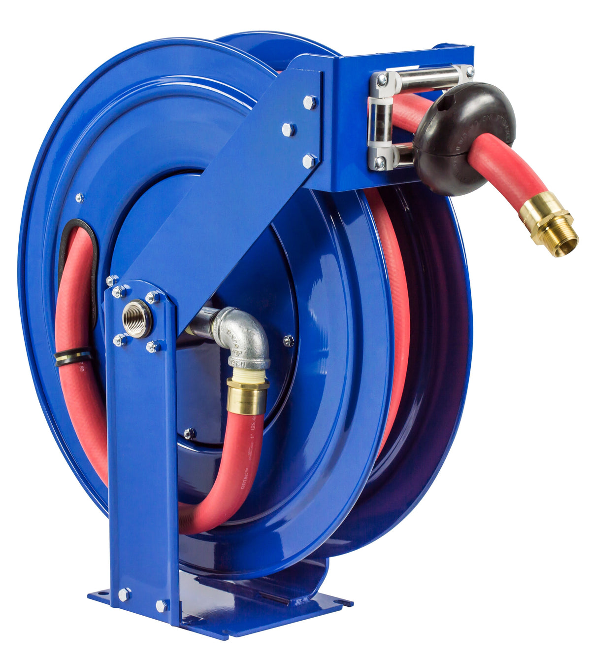 TSHF-N-535 by Coxreels | T-Fuel Series | 300 PSI Spring Driven Hose Reel for Fuel | 3/4" Hose ID, 3/4" FNPT Inlet x 3/4" MNPT Hose End | Steel | 35ft Nitrile Rubber Hose Included