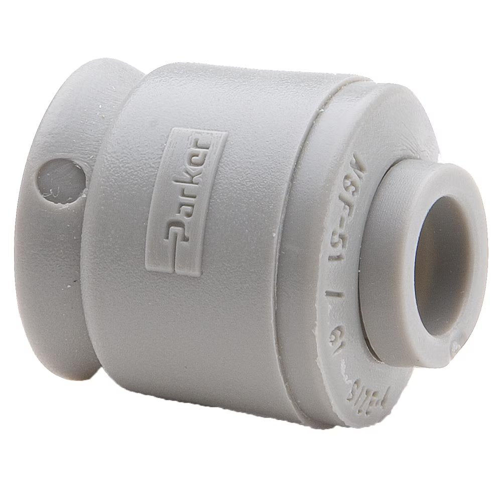 A6CAP-MG by Parker | TrueSeal™ Accessories | 3/8" Push-to-Connect | .88" Length | Cap | Gray | Acetal