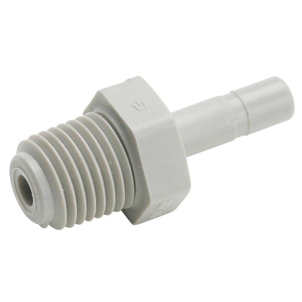 A6TMC6 by Parker | TrueSeal™ Threaded Fittings | 3/8" Tube Stem Adapter x 3/8" Male NPTF Thread | 1.70" Length | Straight | Gray | Acetal
