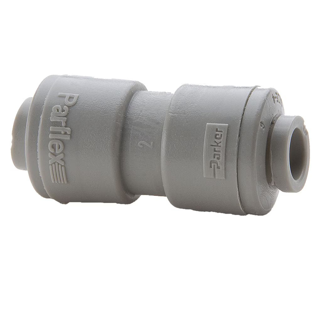 A6UC6-MG by Parker | TrueSeal™ Tube to Tube Union Fitting | 3/8" Push-to-Connect | 1.70" Length | Straight | Gray | Acetal