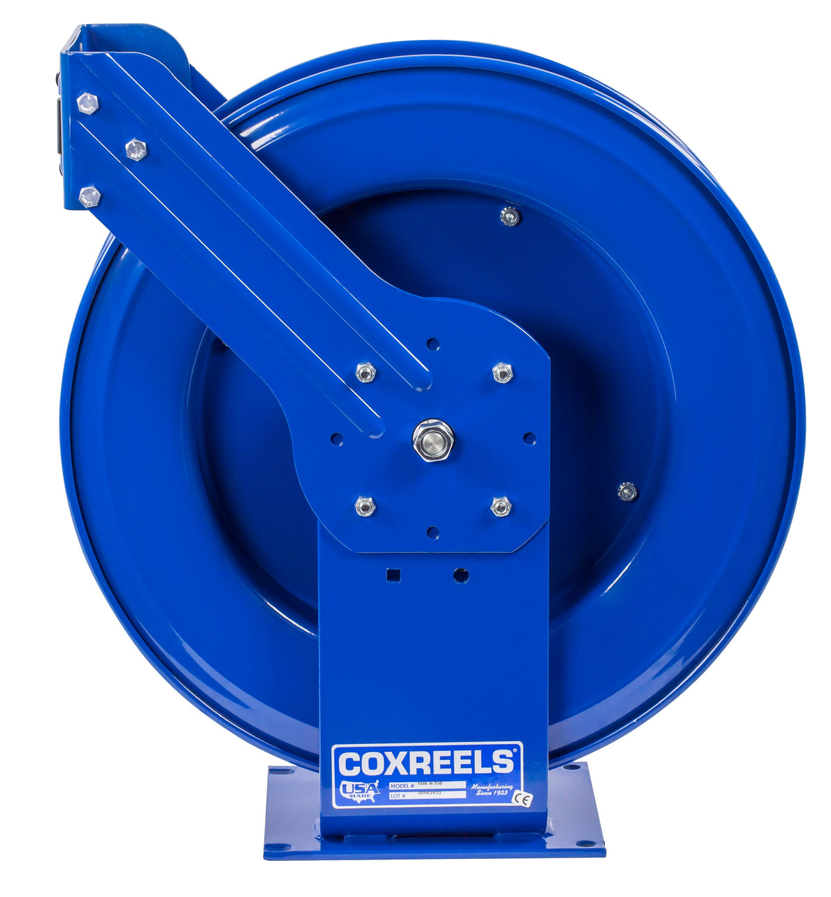 TSHL-N-350 by Coxreels | T Series | 300 PSI Spring Driven Hose Reel for Air, Water & Oil | 3/8" Hose ID, 3/8" FNPT Inlet | Steel | 50ft Capacity, Hose Not Included
