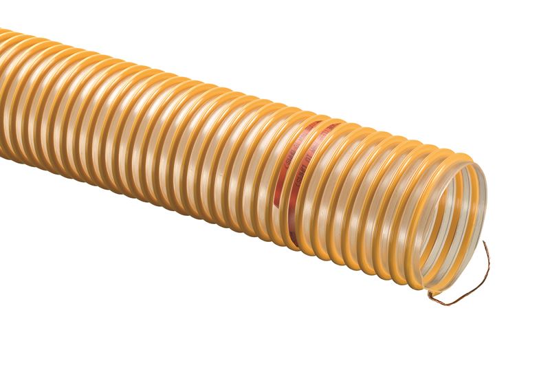 UVE-600X100 Tigerflex™ by Kuriyama | Urevac™ 1 | UVE™ Series | Polyurethane Ducting / Material Handling Hose With Grounding Wire | 6" ID | 6.54" OD | 100ft Length