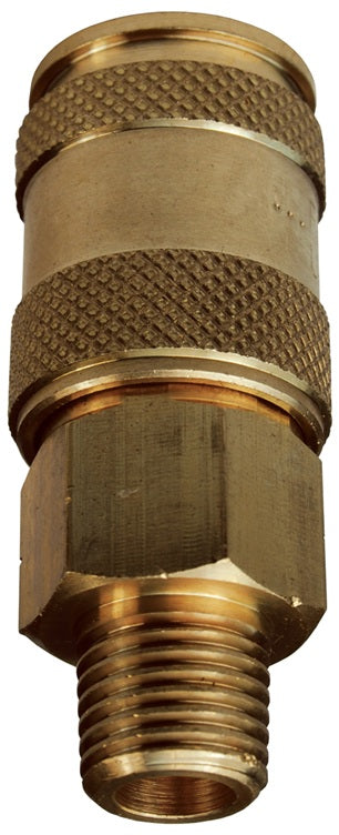 3UBM3-B by Dixon Valve | Pneumatic Quick Disconnect Coupling | U-Series | 3/8" Male BSPP x 3/8" Automatic Universal | Socket | Nitrile Seal | Brass