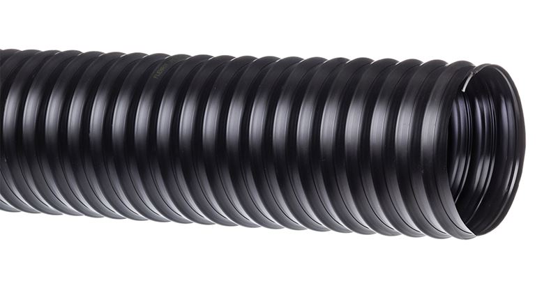 URE-BK200X25 FLEXAIR™ by Kuriyama | Urevent™ Black | URE-BK™ Series | Polyurethane Ducting / Material Handling Hose | 2" ID | 2.23" OD | 25ft Length