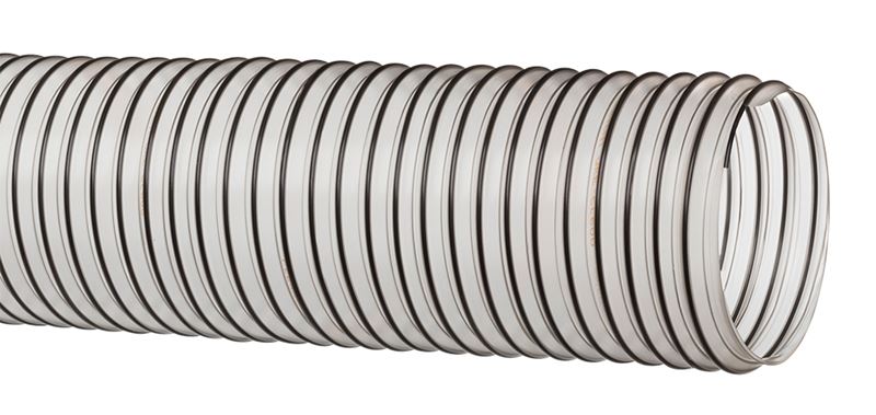 URE-CL800X25 FLEXAIR™ by Kuriyama | Urevent™ Clear | URE-CL™ Series | Food Grade Polyurethane Ducting / Material Handling Hose | 8" ID | 8.33" OD | 25ft Length