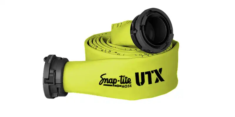 UTX40x50G40S by Snap-Tite | UTX Series | Polyurethane Covered Fire Hose Assembly with Polyester Reinforcement | 4" Hose I.D. with 4" Storzs | 200 PSI | Green | 50ft Length